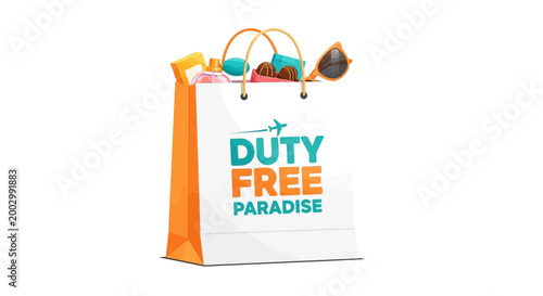 Duty Free Shopping Bag with Travel Essentials