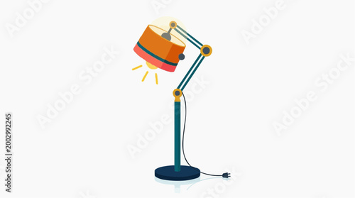 A vibrant lamp illuminating the world of creativity, a simple design with a warm, inviting glow.