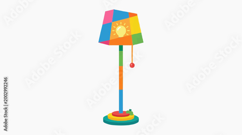 A vibrant colorful lamp, illuminating with a touch of modern design.