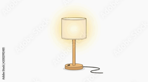 A minimalist table lamp, its soft glow illuminating a space, symbolizing comfort and the ambiance it creates in a modern room setting.