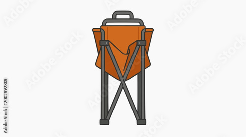 A minimalist illustration showcases a functional portable chair. Its simple design highlights the interplay of form and practicality, emphasizing usability.