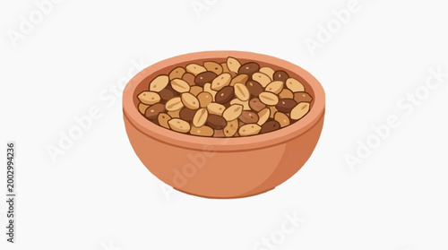 A simple illustration featuring a bowl filled with assorted beans, showcasing a natural food source and dietary staple.