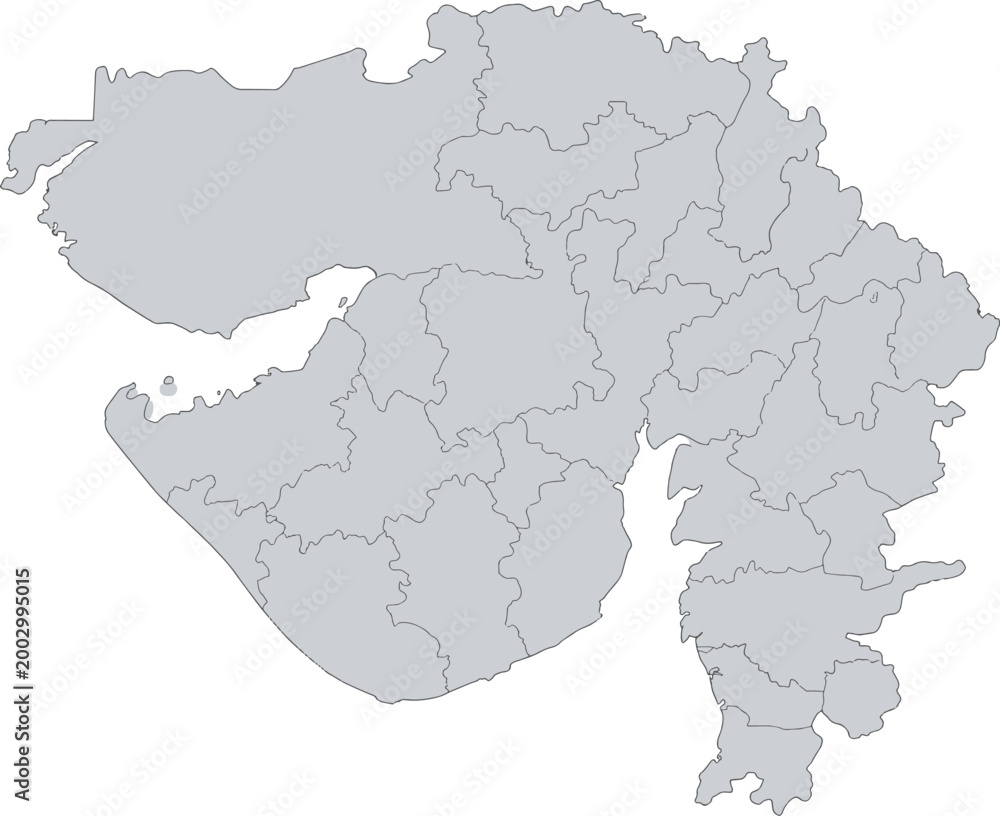 Fototapeta premium Gujarat District Map Gujarat Sthapna Divas Education