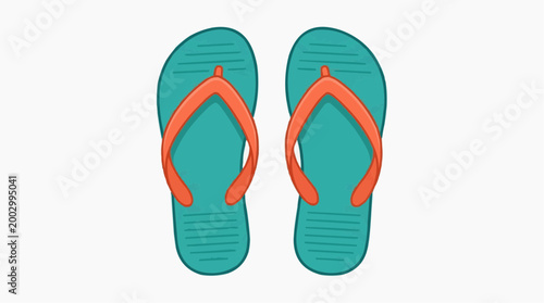A vibrant pair of flip-flops, symbolizing carefree summer days. Perfect for a beach vacation.
