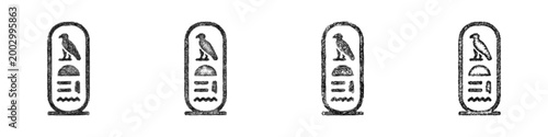 Sketch cartouche icon design set