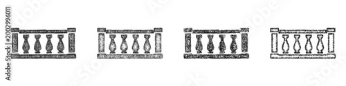 Sketch balustrade icon design set