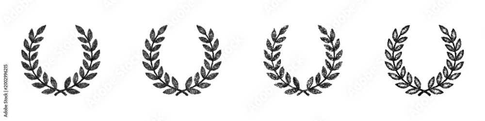 Obraz premium Sketch laurel wreath icon design set