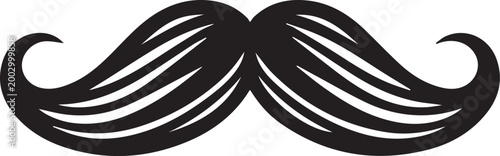 A classic, stylized mustache illustration that captures a sense of humor and vintage style. 