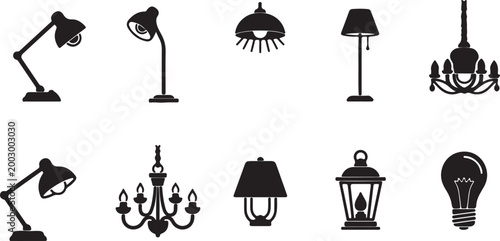 Vintage camping lantern set isolated on white background. Different oil lamp collection. Modern and retro lanterns vector illustration. Various handle gas lamps for tourist hiking.