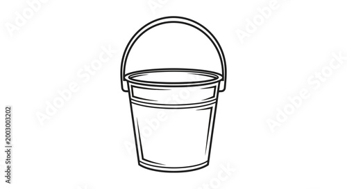 Simple line drawing of a bucket with a handle