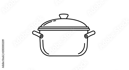 Simple line drawing of a cooking pot with lid