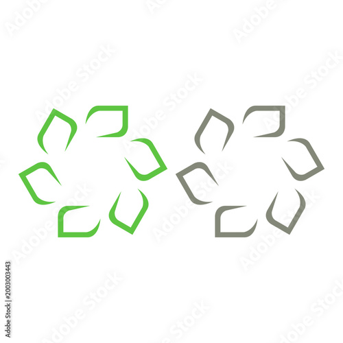 GREEN LEAVES SIGN SYMBOL LOGO VECTOR ISOLATED ON WHITE