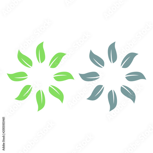 GREEN LEAVES SIGN SYMBOL LOGO VECTOR ISOLATED ON WHITE