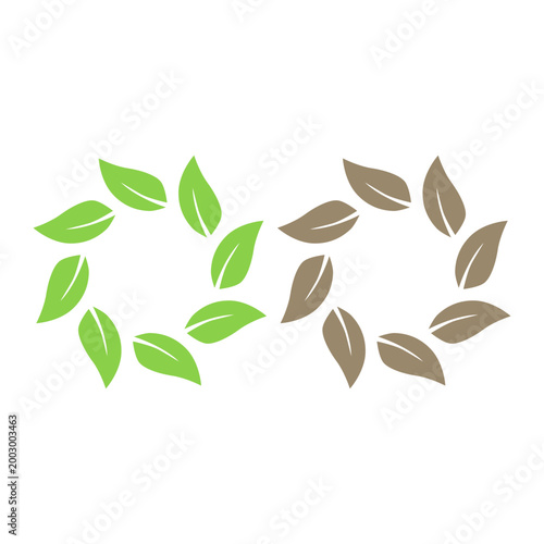 GREEN LEAVES SIGN SYMBOL LOGO VECTOR ISOLATED ON WHITE