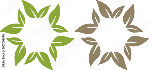 GREEN LEAVES SIGN SYMBOL LOGO VECTOR ISOLATED ON WHITE