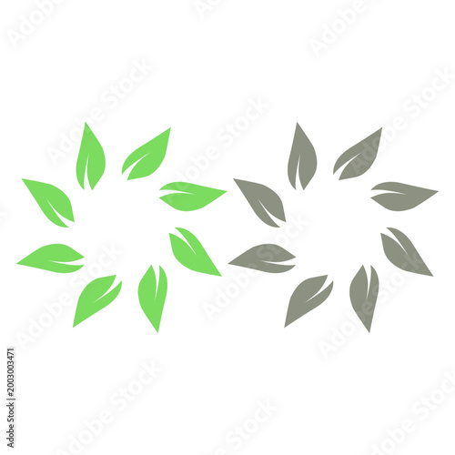 GREEN LEAVES SIGN SYMBOL LOGO VECTOR ISOLATED ON WHITE