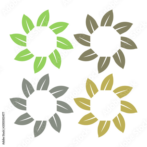 GREEN LEAVES SIGN SYMBOL LOGO VECTOR ISOLATED ON WHITE