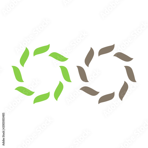 GREEN LEAVES SIGN SYMBOL LOGO VECTOR ISOLATED ON WHITE
