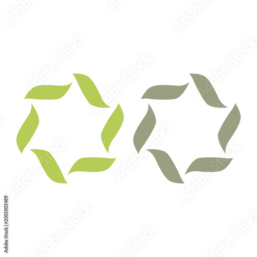 GREEN LEAVES SIGN SYMBOL LOGO VECTOR ISOLATED ON WHITE