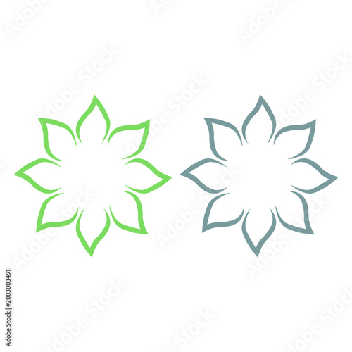 GREEN LEAVES SIGN SYMBOL LOGO VECTOR ISOLATED ON WHITE