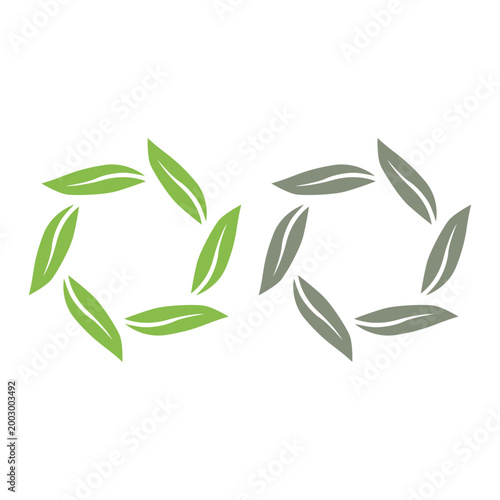 GREEN LEAVES SIGN SYMBOL LOGO VECTOR ISOLATED ON WHITE