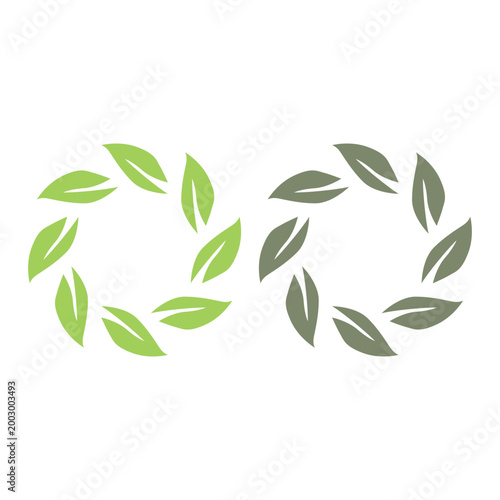 GREEN LEAVES SIGN SYMBOL LOGO VECTOR ISOLATED ON WHITE