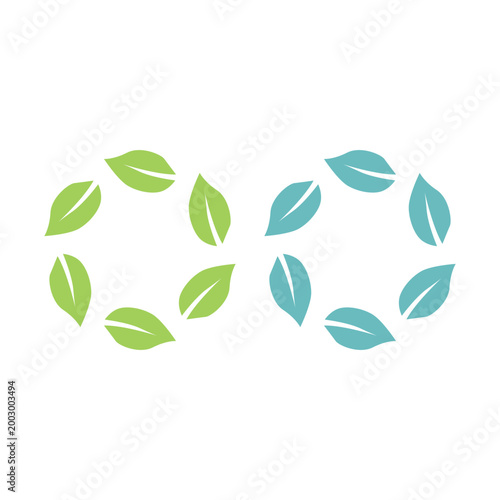 GREEN LEAVES SIGN SYMBOL LOGO VECTOR ISOLATED ON WHITE