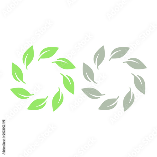 GREEN LEAVES SIGN SYMBOL LOGO VECTOR ISOLATED ON WHITE