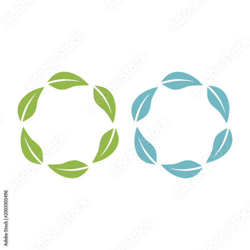 GREEN LEAVES SIGN SYMBOL LOGO VECTOR ISOLATED ON WHITE