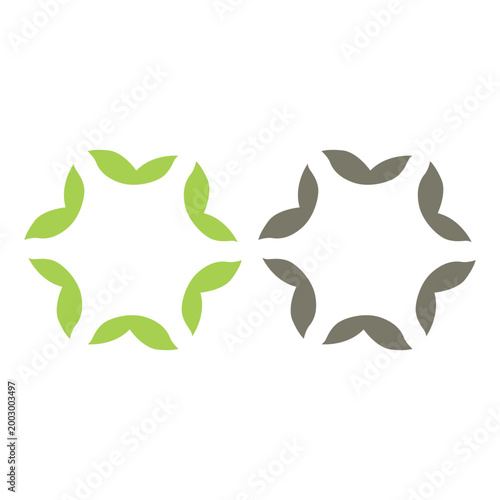 GREEN LEAVES SIGN SYMBOL LOGO VECTOR ISOLATED ON WHITE