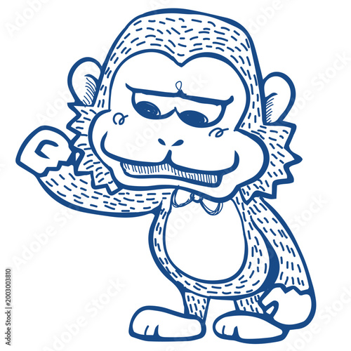 Canvas Print hand drawn monkey
