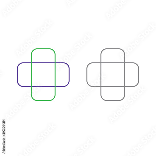 MEDICAL CROSS SET ISOLATED ON WHITE