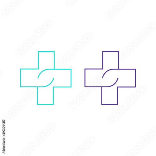 MEDICAL CROSS SET ISOLATED ON WHITE