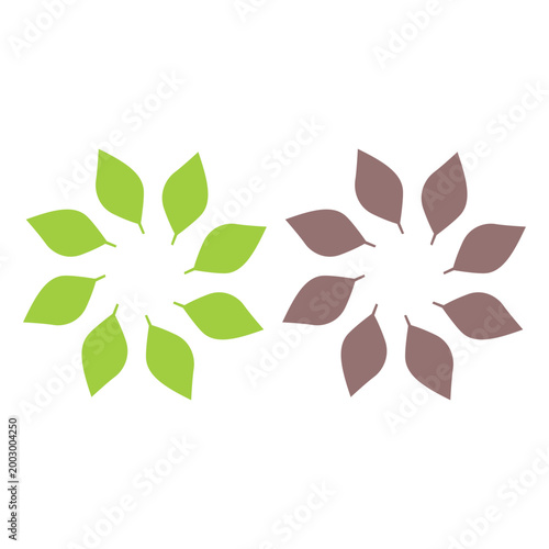 GREEN LEAVES SIGN SYMBOL LOGO VECTOR ISOLATED ON WHITE
