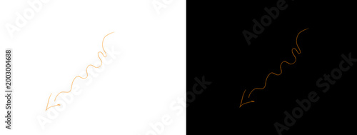 Subtle Orange Neon Stroke Fragment Emerging from Darkness with Clean Minimal White Space Abstract Graphic Element Design
