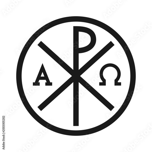 Chi Rho symbol. Jesus christ monogram. Christogram sign. Christianity icon. Vector illustration image.