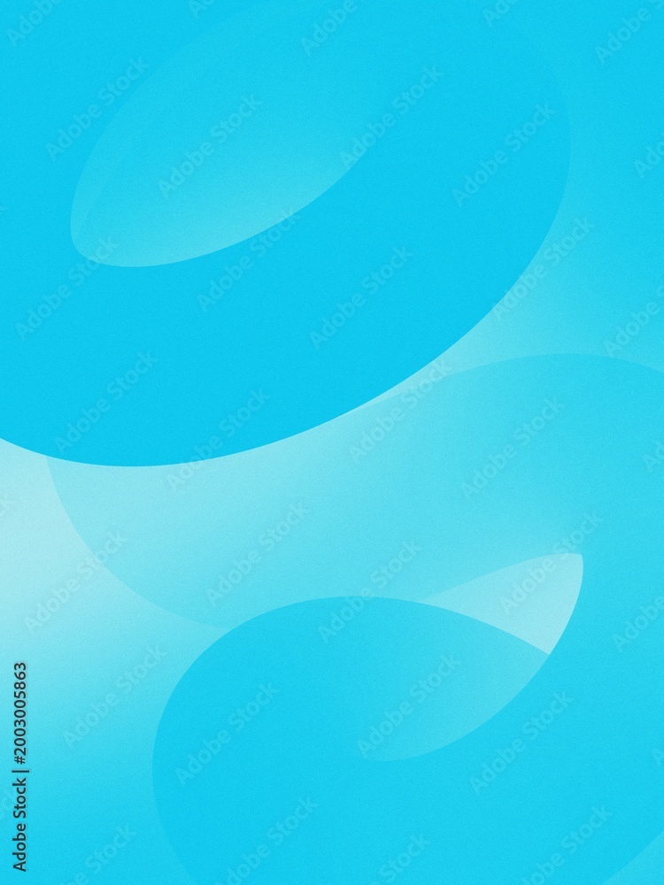 Fototapeta premium Blue vibrant modern poster design 3D gradient squiggle loop path, curvy wave shape abstract background