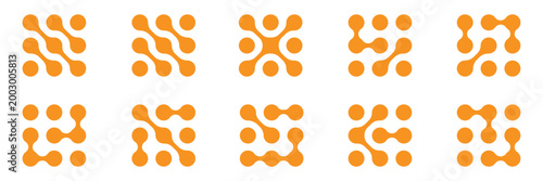 Connected liquid or nano dots pattern with vanishing effect. Disappearing organic amorphous shapes texture. Linked metaballs, molecules or cells transition background. Vector graphic illustration