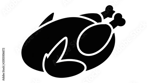 Black cartoon turkey with smoke and fire coming from its body Vector