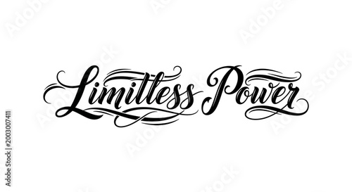 Limitless Power calligraphy text, inspirational quote