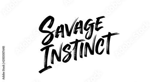 Savage Instinct handwritten brush lettering
