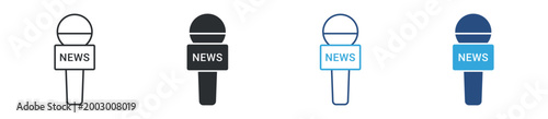 Fotografía News microphone icon set