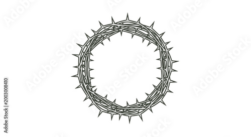 Crown of Thorns, Symbol of Suffering and Sacrifice, Isolated on White