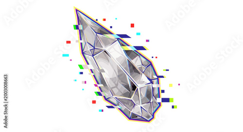 Crystal gemstone with multifaceted reflective surface