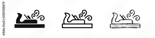 Woodworking planer icons representing carpentry and manual tool craft