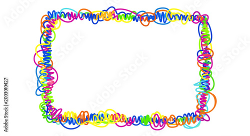 Colorful birthday confetti and streamers border design