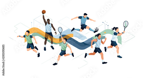 Group of children playing tennis on court outdoors