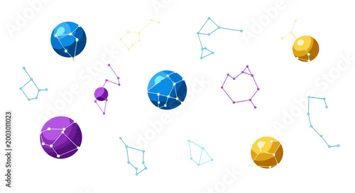 Abstract scientific molecules and atoms illustration