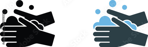 Hands applying digital water droplets to stack of books illustration