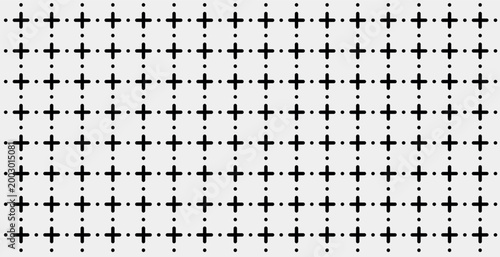 Seamless texture with dots and cross markers.   grid with crosses and dots.